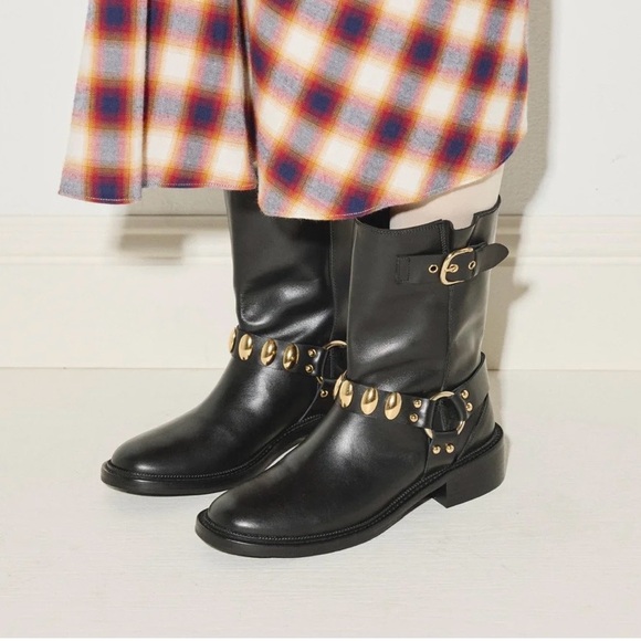 Freda Salvador Aeri Moto Boot w/Gold Hardware, 7.5 - Picture 11 of 11